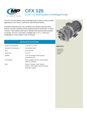 frx-125-end-suction-centrifugal-pump