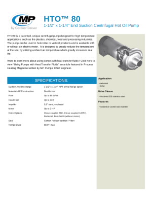 hto-80-high-temp-end-suction-centrifugal-pump