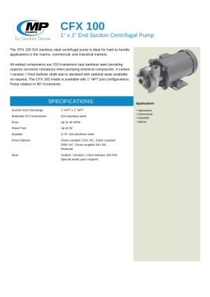frx-100-end-suction-centrifugal-pump