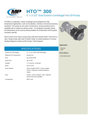 hto-300-high-temp-end-suction-centrifugal-pump