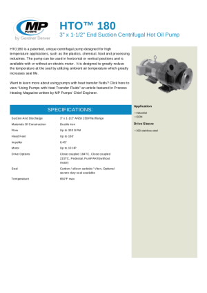 hto-180-high-temp-end-suction-centrifugal-pump