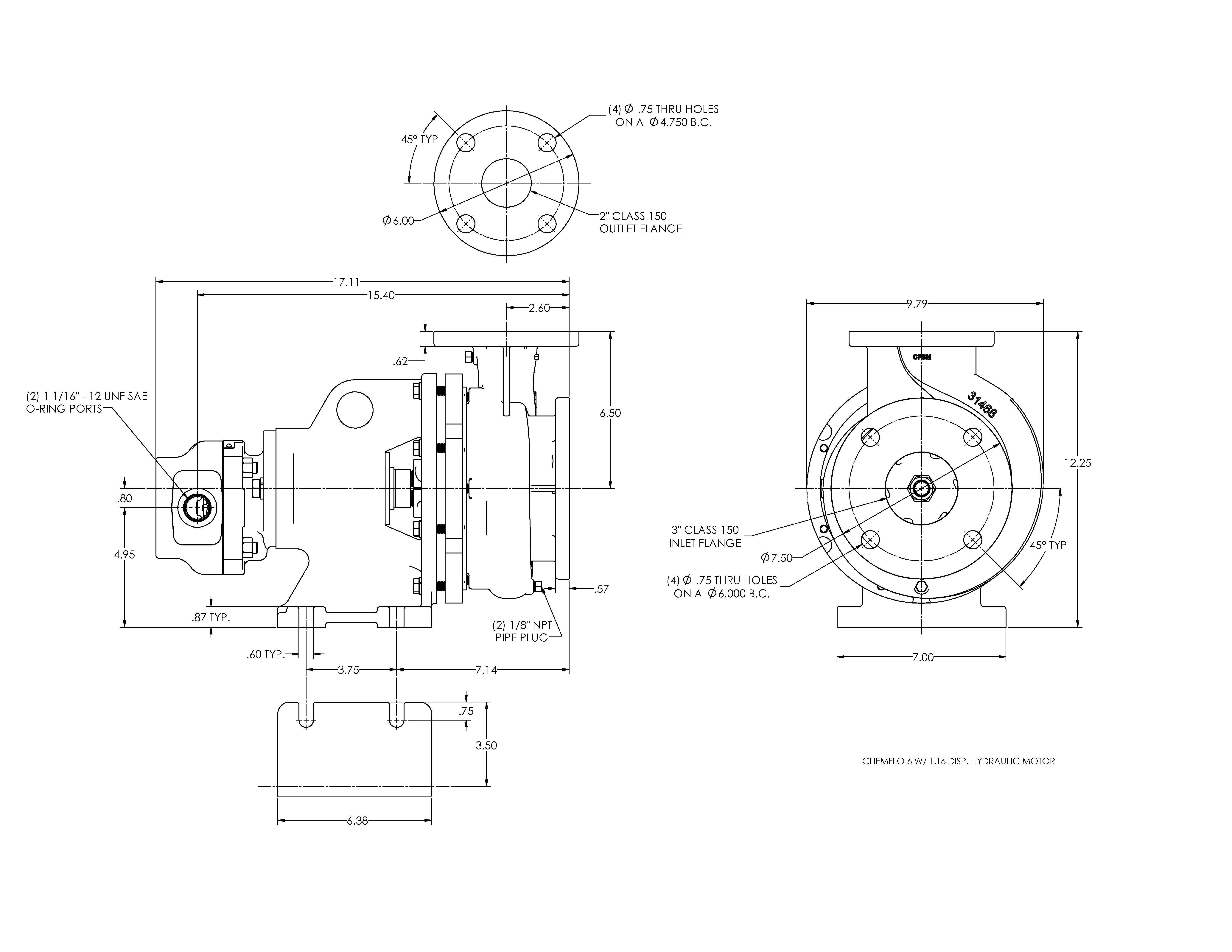 chemflo-6-hydraulic_drawing-chemflo-6-w-1-16-disp-hydraulic-motor